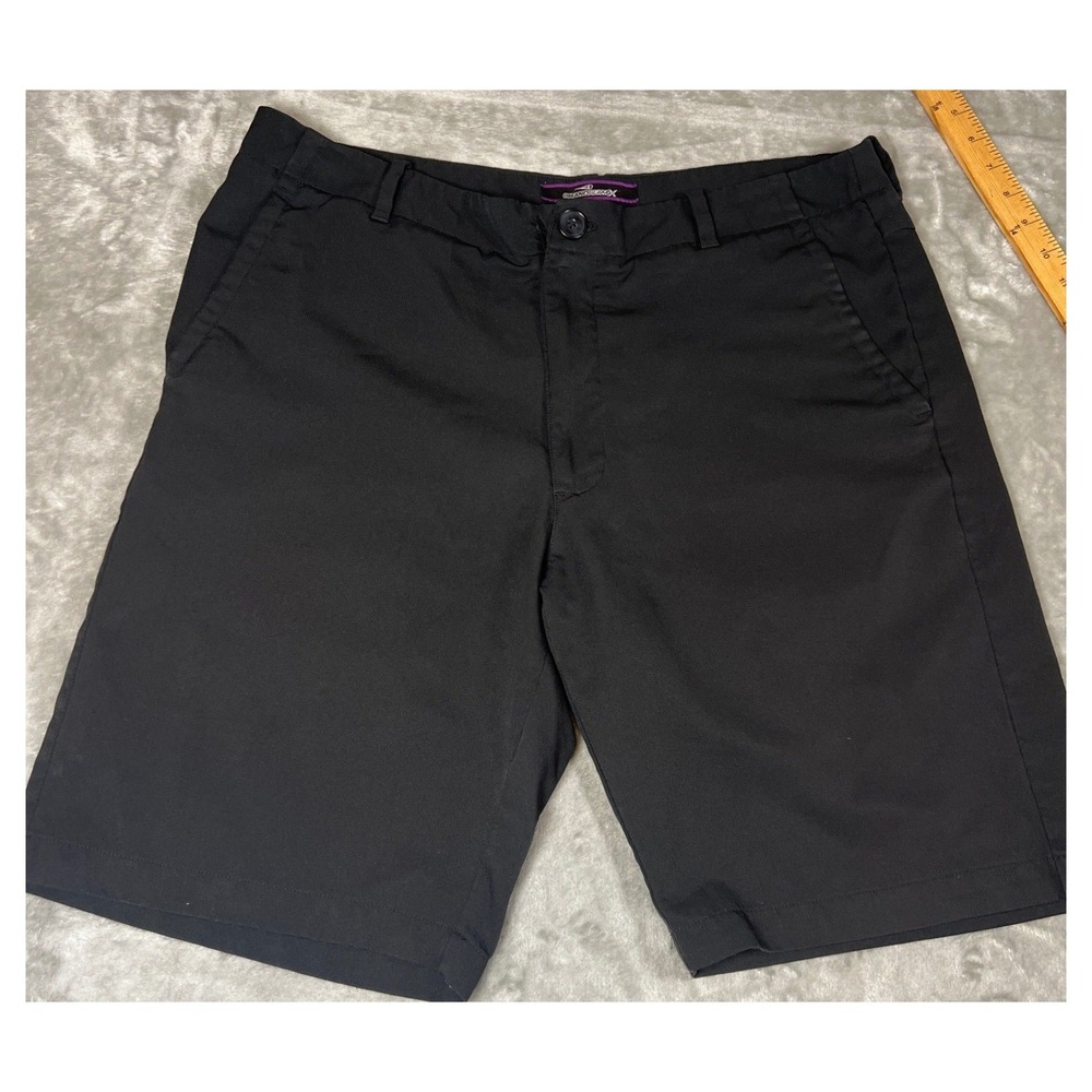Grand Slam X Mens Black Golf Shorts Size 36‎ Classic Preppy Casual Flat Front